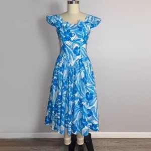 Retro Tropical Monotone Dress